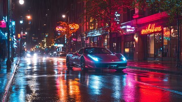 雨夜飞驰飞驰街道汽车2