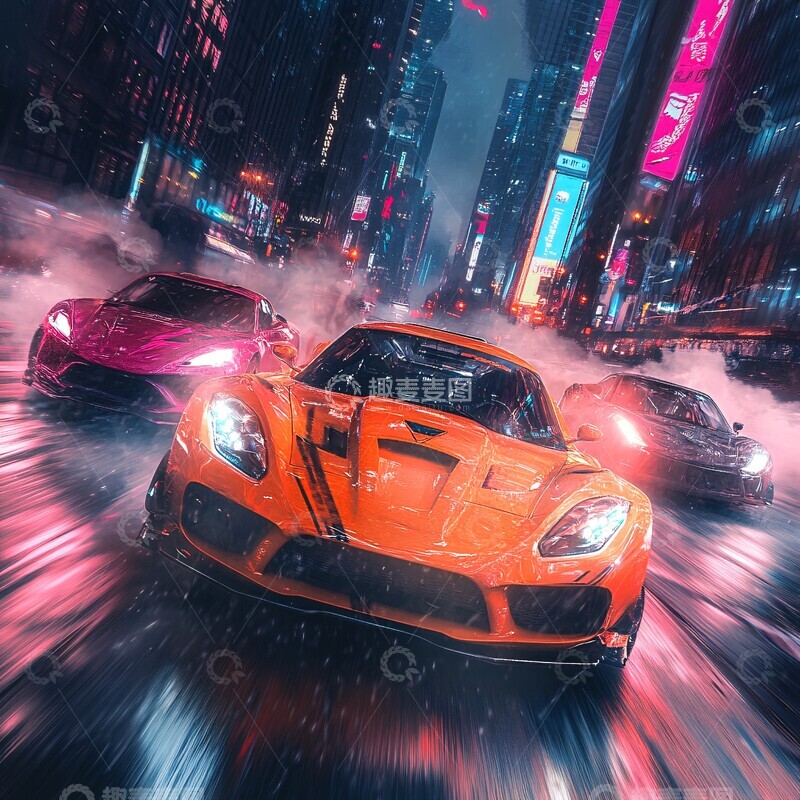 高清大图下载【趣麦麦图】赛车竞速瞬间