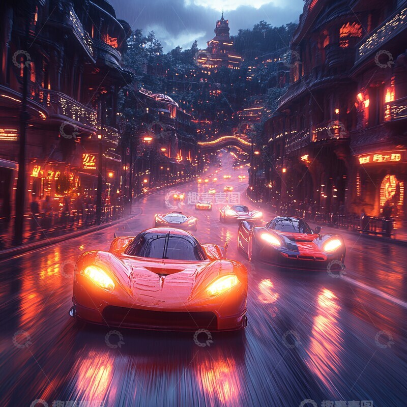 高清大图下载【趣麦麦图】-未来赛车光轨2