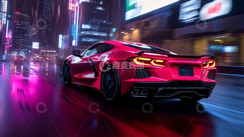 高清大图下载【趣麦麦图】科尔维特城市飞驰1