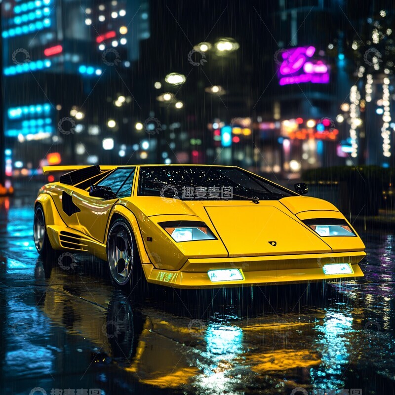 高清大图下载【趣麦麦图】兰博基尼康塔什黄色