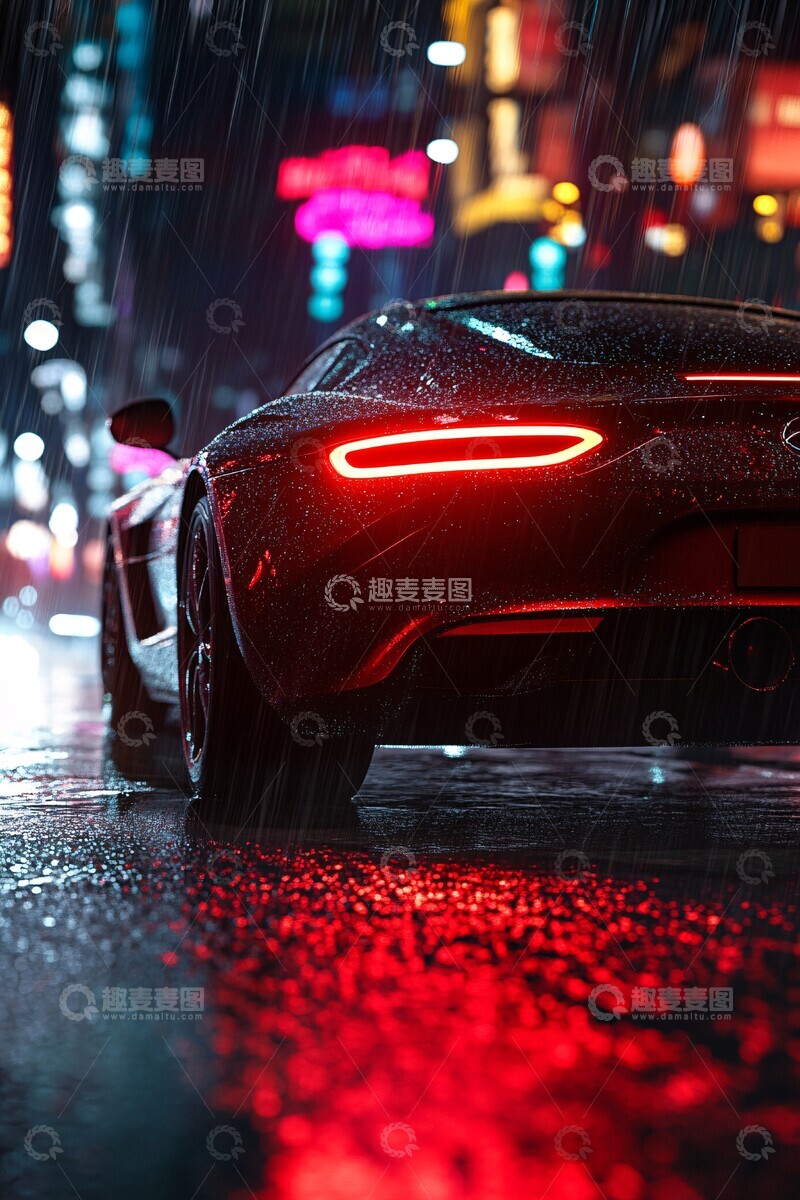 高清大图下载【趣麦麦图】雨夜飞驰雨夜飞驰跑车
