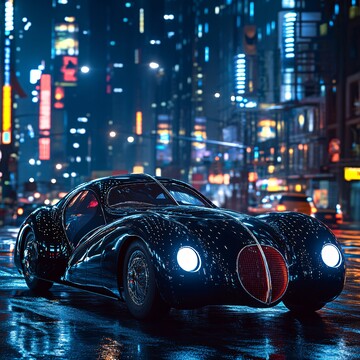 夜行跑车跑车夜行复古