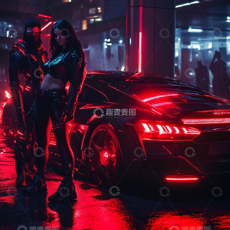 高清大图下载【趣麦麦图】男女士与奥迪1