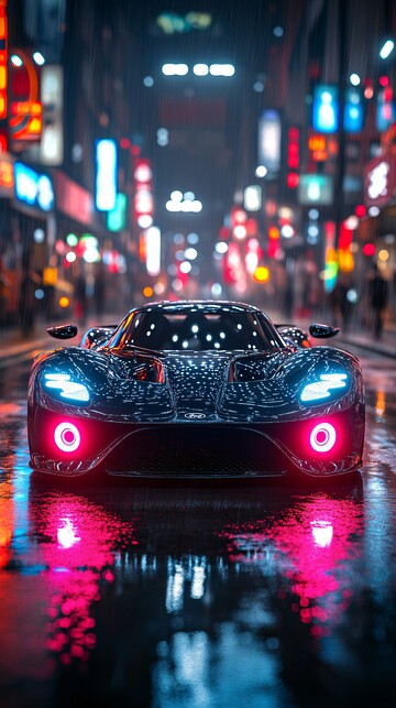 夜幕下的超级跑车