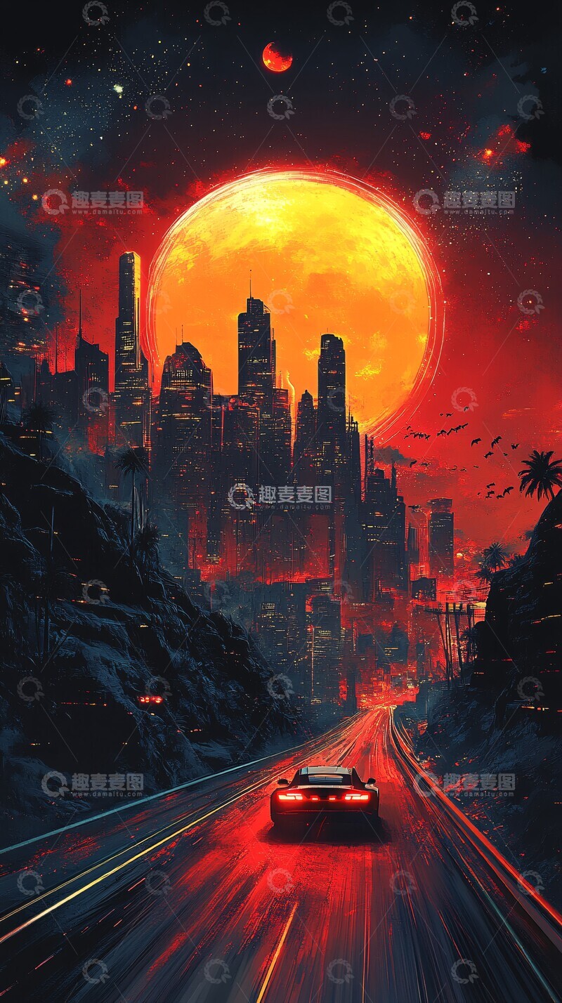 高清大图下载【趣麦麦图】未来高速车流