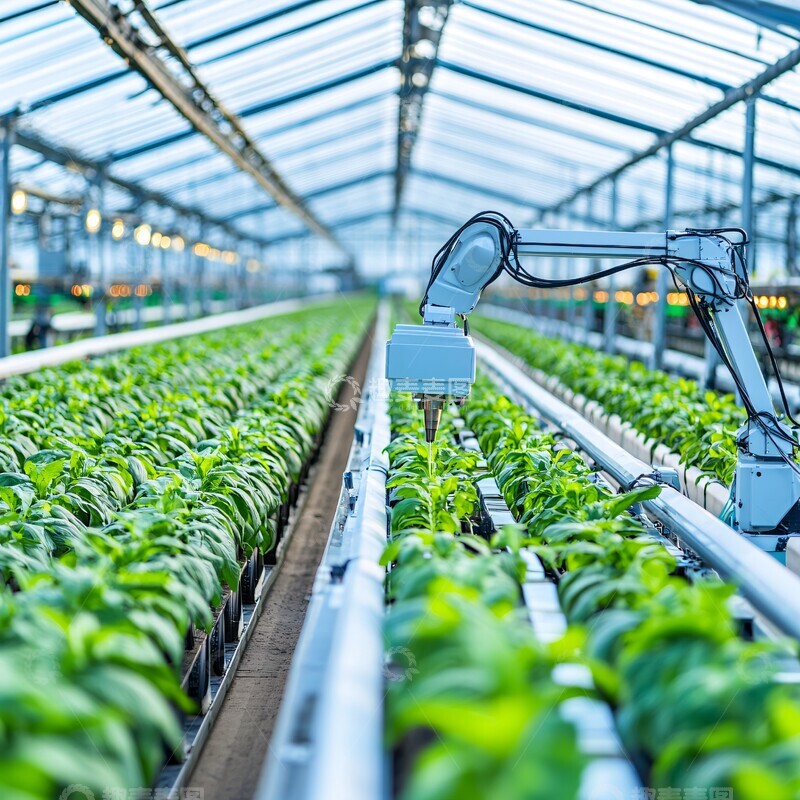 高清大图下载【趣麦麦图】绿色机器人分析植物1