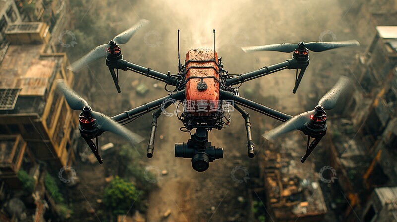 高清大图下载【趣麦麦图】无人机喷洒农药1