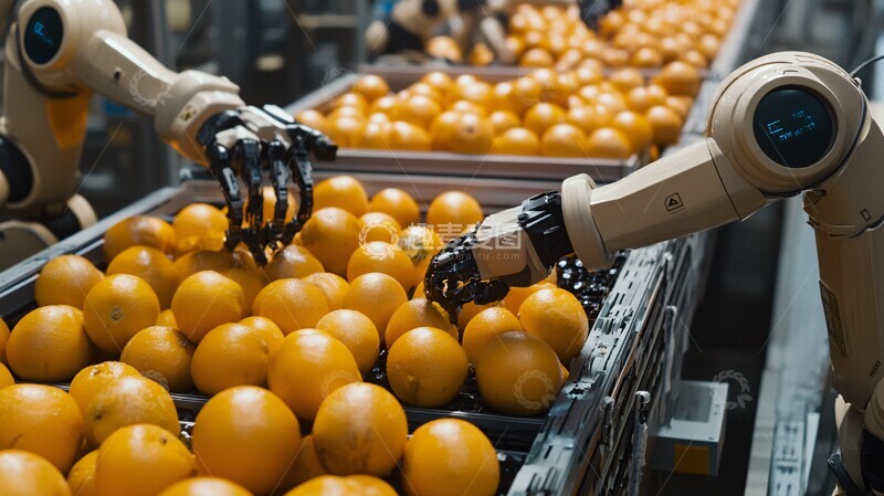高清大图下载【趣麦麦图】机械臂分拣农产品2