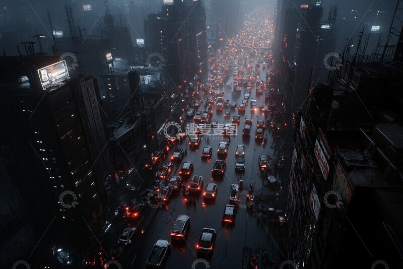 高清大图下载【趣麦麦图】未来都市交通景象