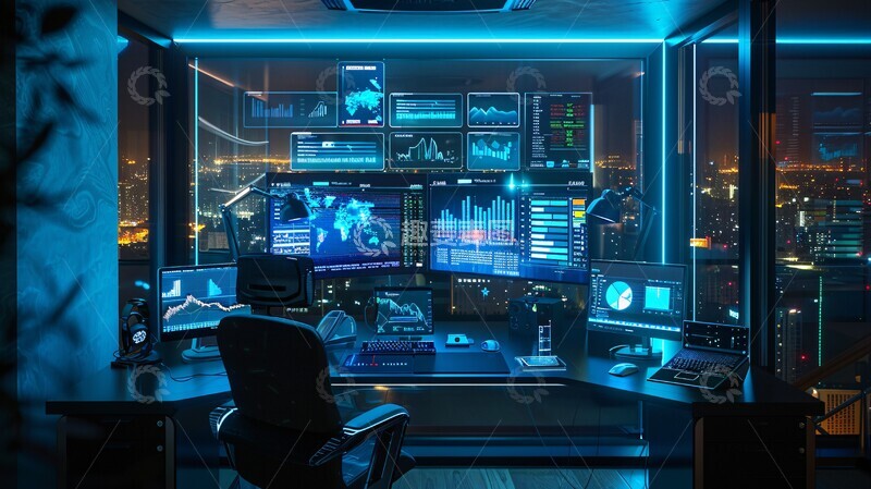 高清大图下载【趣麦麦图】智能办公双屏显示