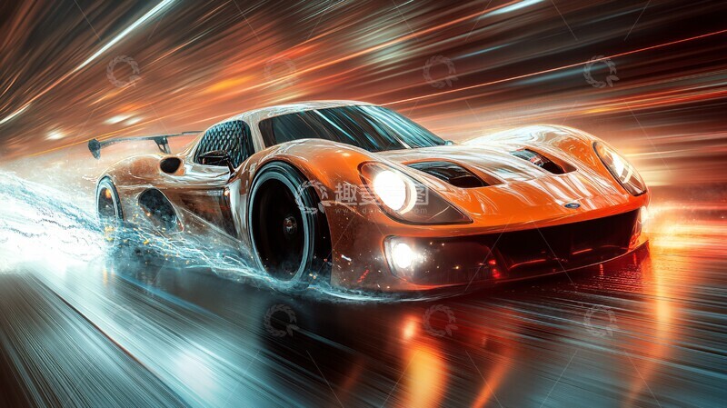 高清大图下载【趣麦麦图】超级跑车速度光1