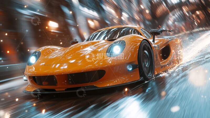 高清大图下载【趣麦麦图】超级跑车速度光