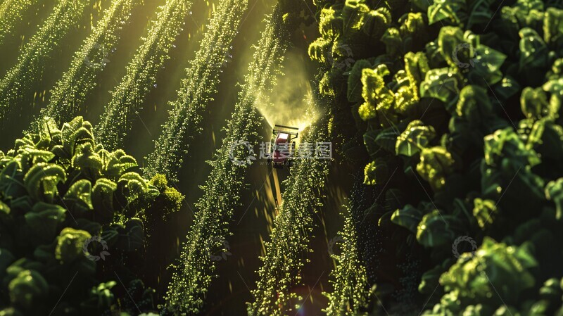 高清大图下载【趣麦麦图】无人机喷洒玉米田1