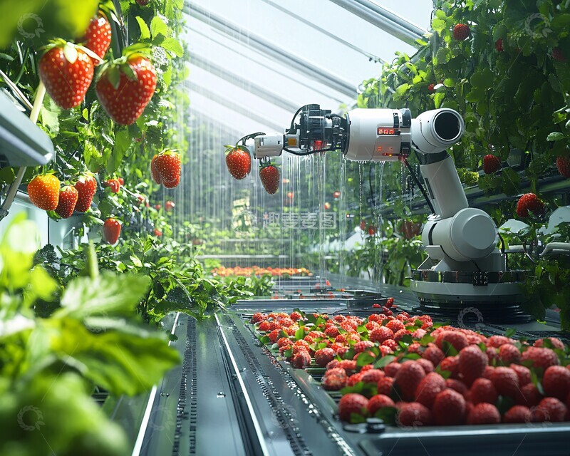 高清大图下载【趣麦麦图】机器人采摘水果