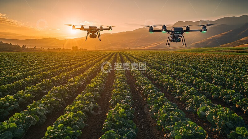 高清大图下载【趣麦麦图】无人机精准灌溉
