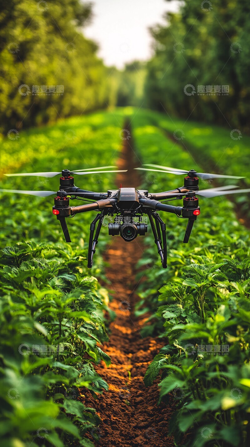 高清大图下载【趣麦麦图】无人机施肥场景1