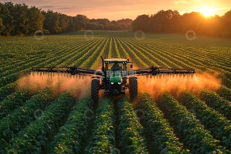 高清大图下载【趣麦麦图】无人机喷洒糖田1