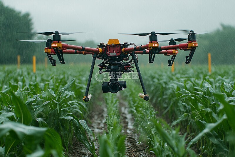 高清大图下载【趣麦麦图】水滴喷洒无人机