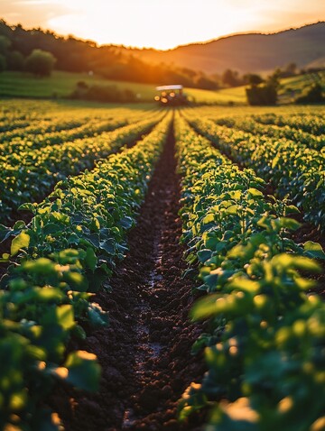 丰收有序的农田