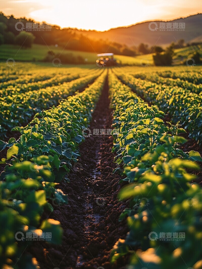 高清大图下载【趣麦麦图】丰收有序的农田