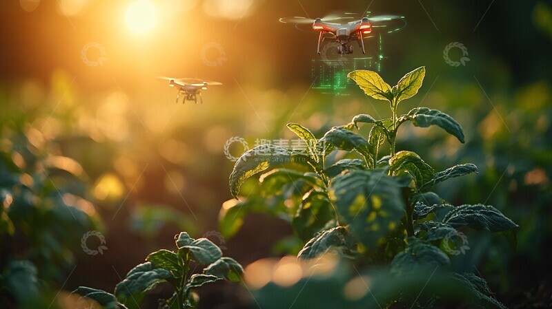 高清大图下载【趣麦麦图】无人机精准灌溉1