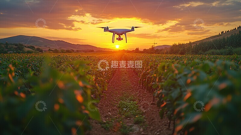 高清大图下载【趣麦麦图】无人机农田上空2