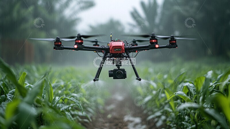 高清大图下载【趣麦麦图】农田无人机自动灌溉