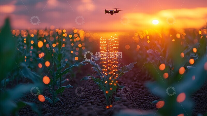 高清大图下载【趣麦麦图】无人机农田上空1