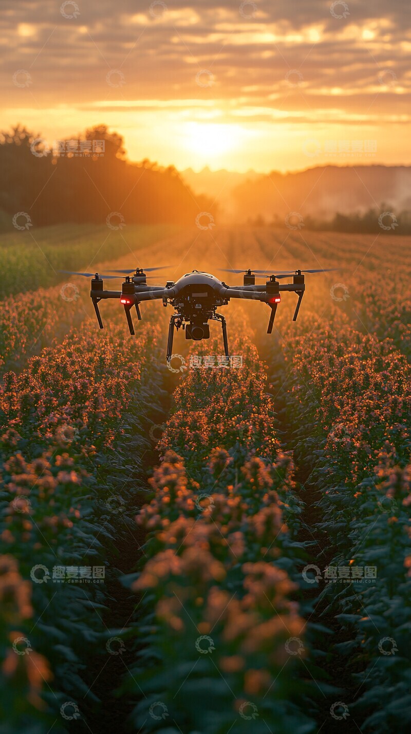 高清大图下载【趣麦麦图】无人机施肥场景2