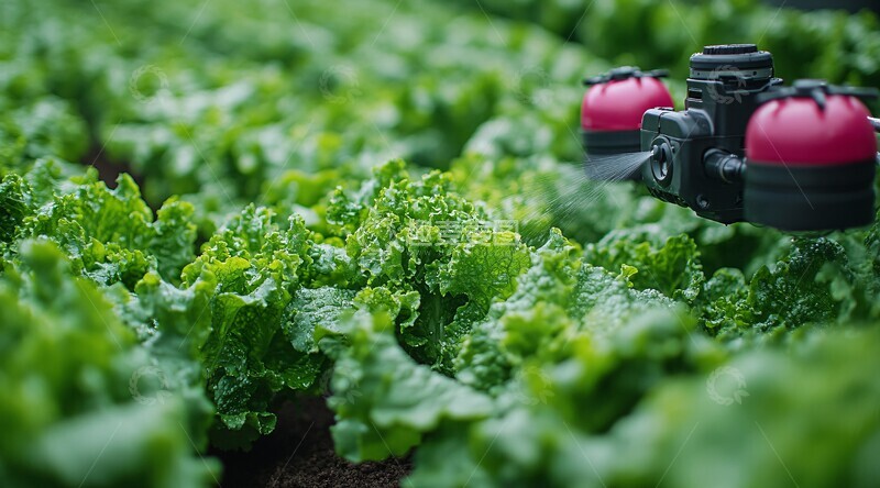 高清大图下载【趣麦麦图】无人机喷洒蔬菜1