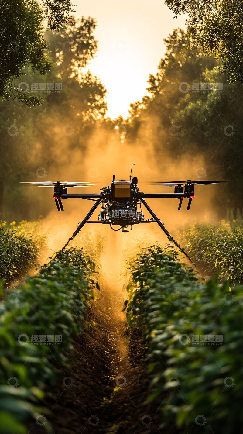 高清大图下载【趣麦麦图】无人机施肥场景