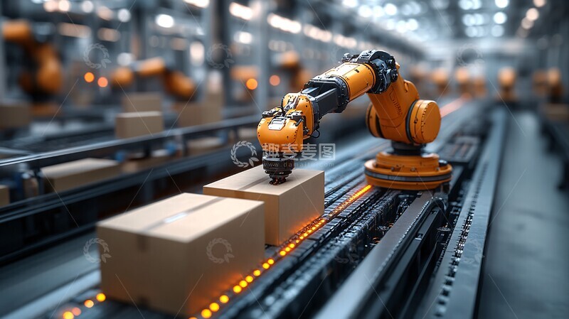 高清大图下载【趣麦麦图】机械臂自动装箱系统