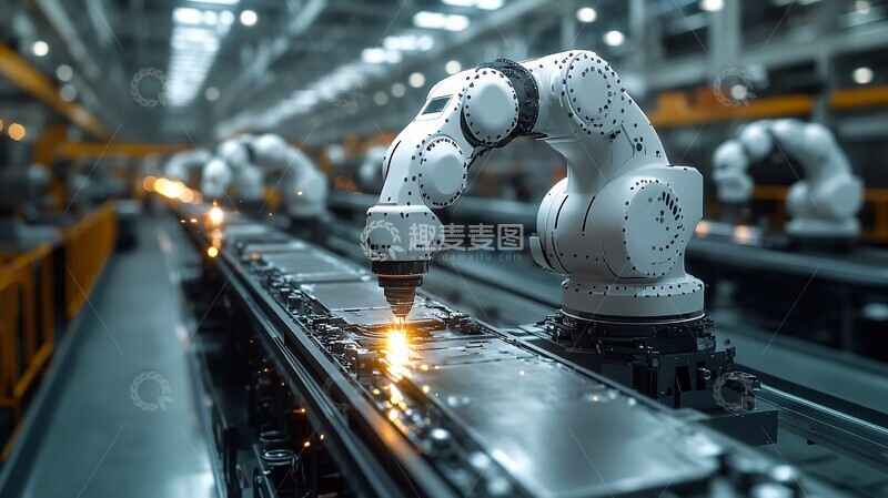 高清大图下载【趣麦麦图】金属工厂机器人焊接1