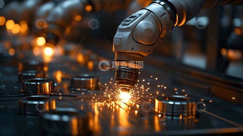 高清大图下载【趣麦麦图】金属工厂机器人焊接