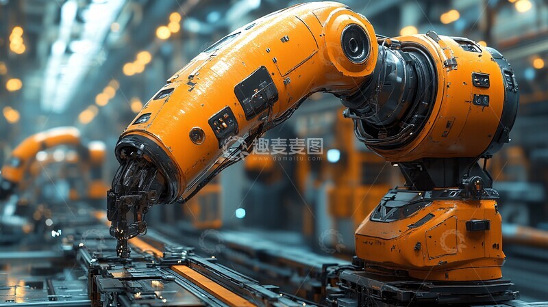 高清大图下载【趣麦麦图】智能工厂自动机器人