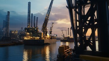 工业油井港口晚景1