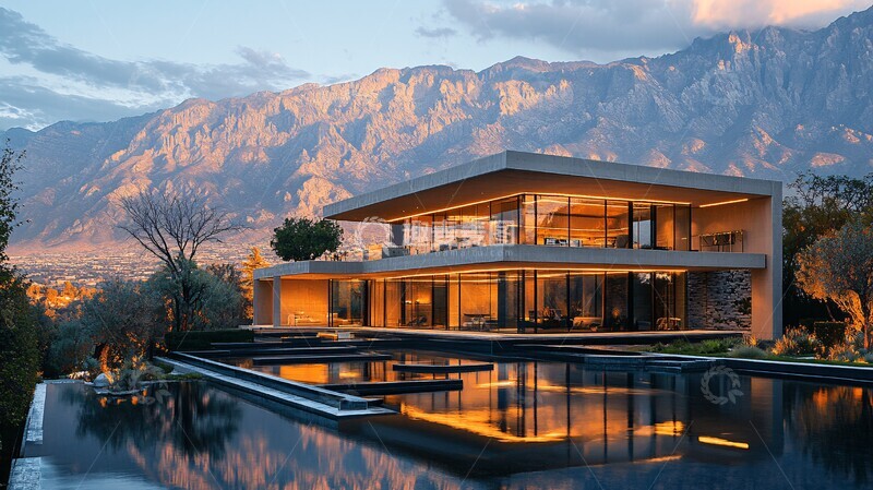 高清大图下载【趣麦麦图】现代建筑山景2