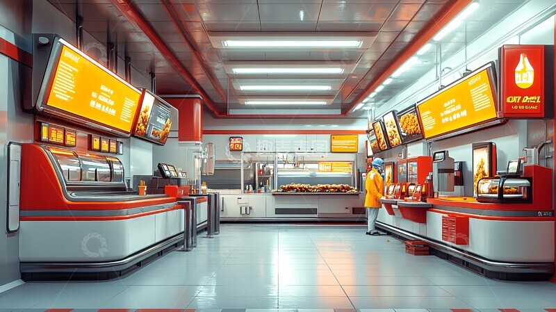 高清大图下载【趣麦麦图】机器人鸡块工厂