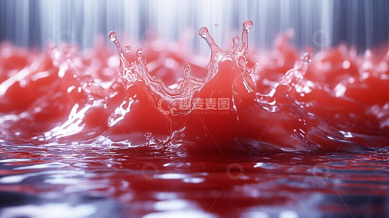 高清大图下载【趣麦麦图】红色水花摄影3