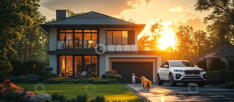 高清大图下载【趣麦麦图】清晨别墅生活