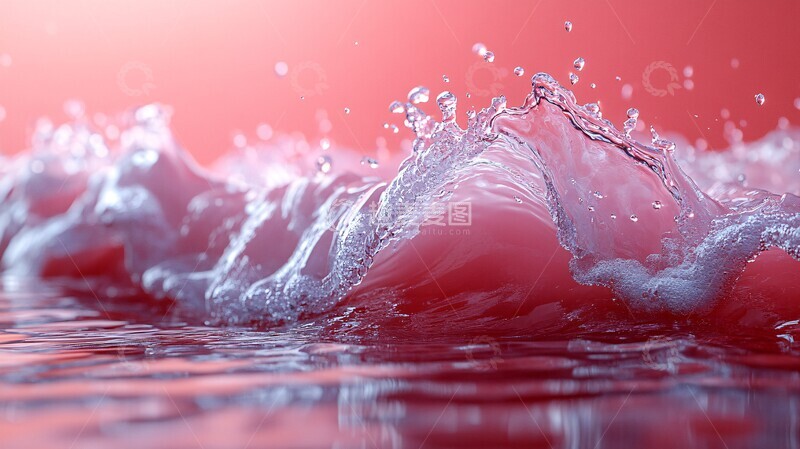 高清大图下载【趣麦麦图】红色水花摄影1