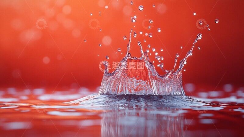 高清大图下载【趣麦麦图】红色水花摄影