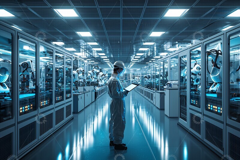 高清大图下载【趣麦麦图】机器人厂房工作场景