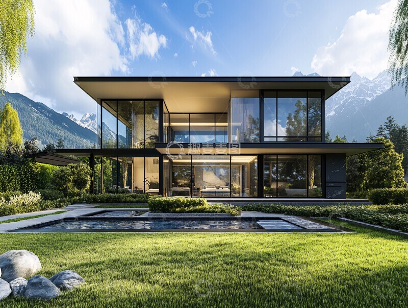 高清大图下载【趣麦麦图】中式双层别墅2