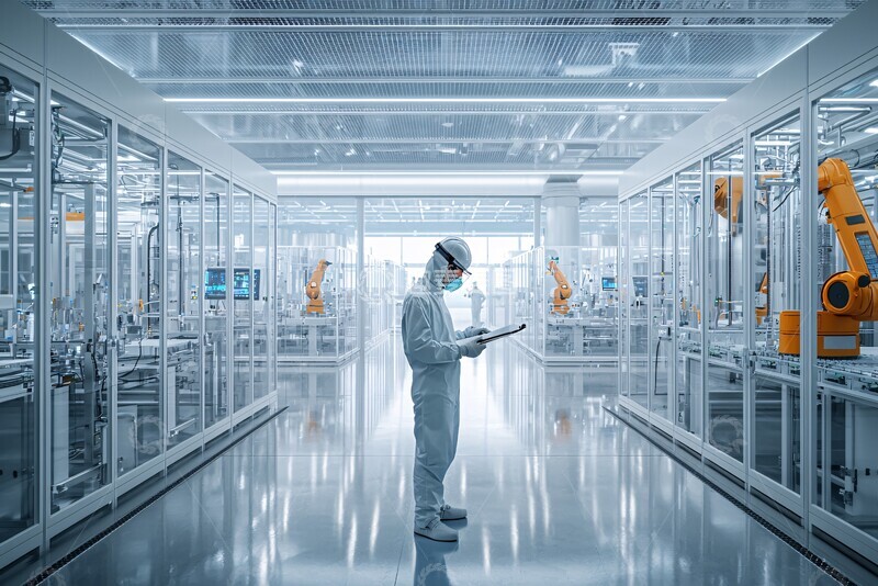 高清大图下载【趣麦麦图】机器人厂房工作场景1