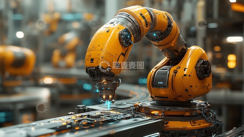高清大图下载【趣麦麦图】智能工厂自动机器人1