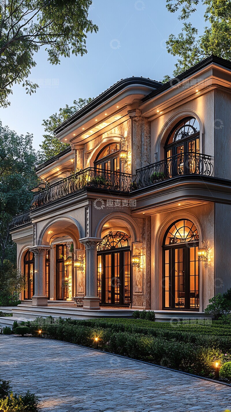 高清大图下载【趣麦麦图】豪华别墅绿意环绕2