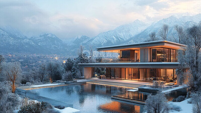 高清大图下载【趣麦麦图】现代建筑山景