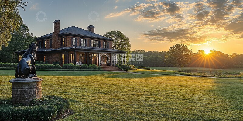高清大图下载【趣麦麦图】乡村大宅全景照
